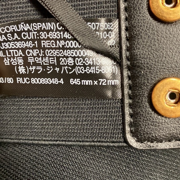 🌹NWT. Zara Black/Golden Elastic Belt with Braided Metal Appliqué. Size 30 - Picture 9 of 9